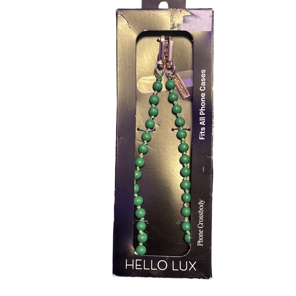 NEW Hello Lux Sage Green Beaded Phone Crossbody Strap Universal 51.2"
